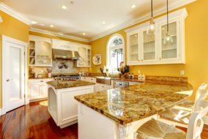 custom kitchen interior - granite designed with cabinetry footprint