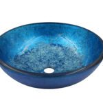 NOHP-G019026 metallic blue round stone vessel sink for the vanity